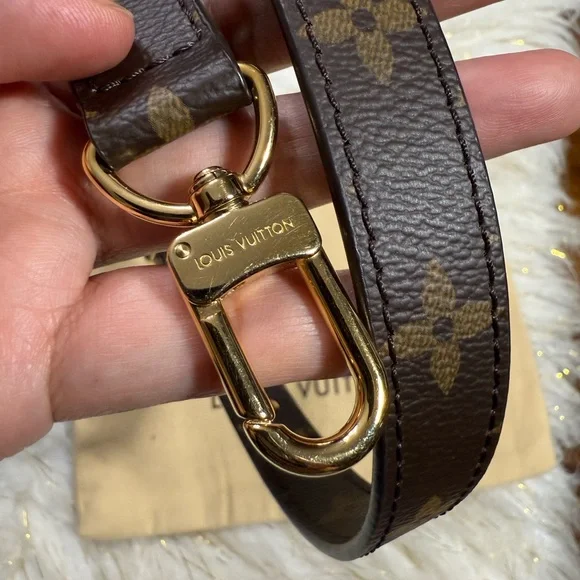 Louis Vuitton Gold Strap Shoulder Strap Monogram Pattern W/ Dustbag - Picture 12 of 16